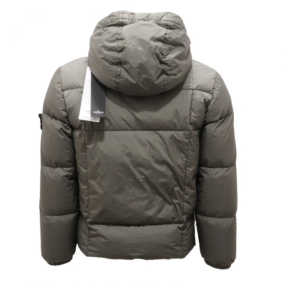 1248AF giubbotto bimbo boy STONE ISLAND green down padded jacket kid