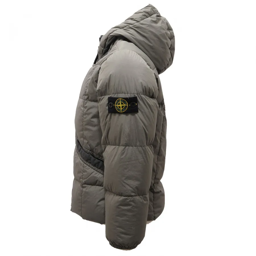 1248AF giubbotto bimbo boy STONE ISLAND green down padded jacket kid