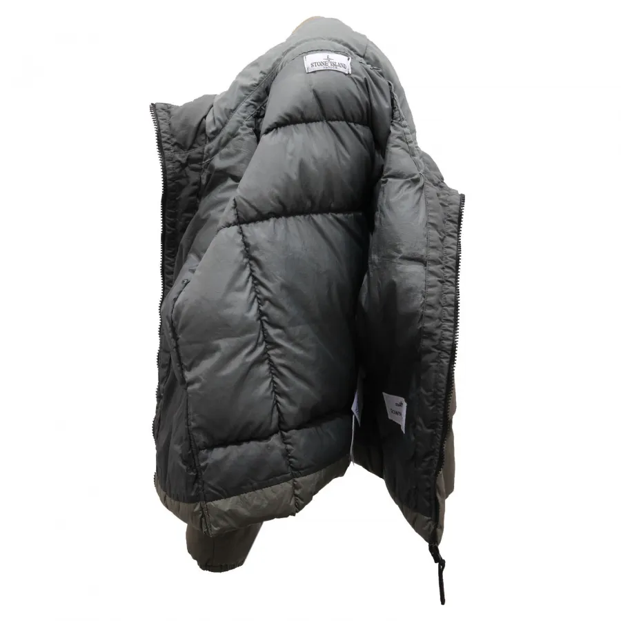 1248AF giubbotto bimbo boy STONE ISLAND green down padded jacket kid