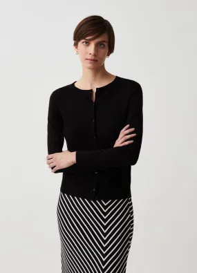 Cardigan con scollo rotondo